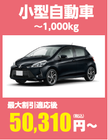 小型自動車 ~1,000kg 最大割引適応後50,310円(税込)〜